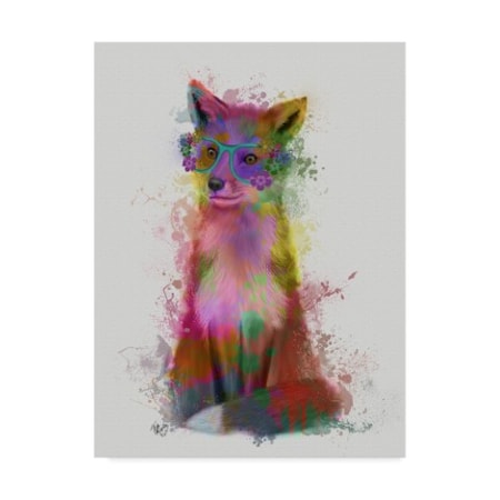 Fab Funky 'Rainbow Splash Fox 1' Canvas Art,18x24